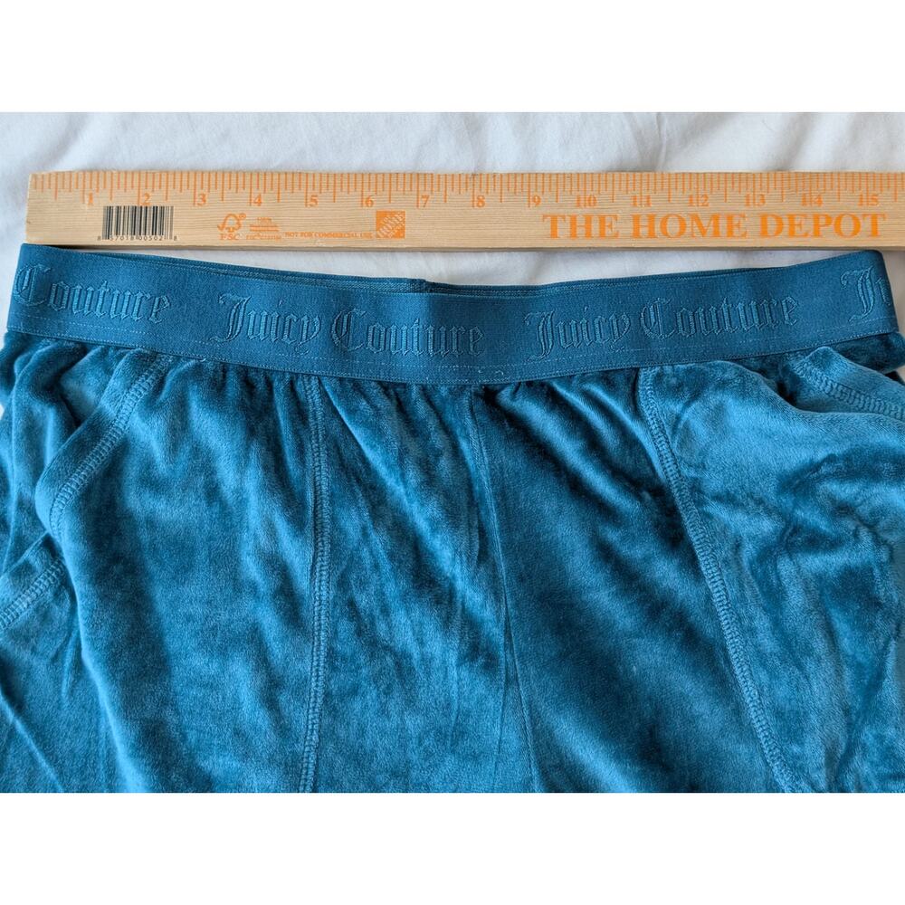 Juicy Couture Teal Velour Rhinestone Lounge Set Cropped Hoodie Joggers M - Picture 10 of 11